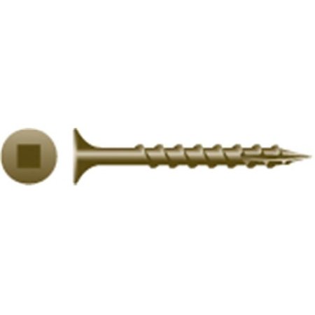 STRONG-POINT Wood Screw, #10, W.A.R. Coated Flat Head Square Drive XQ1031W